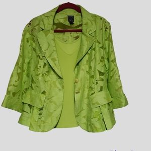 Clara Sun Woo lime green blazer with matching tank top Size large